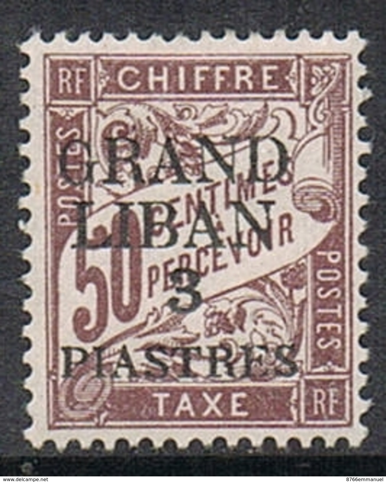 GRAND LIBAN TAXE N°4 N*  Variété "G" Maigre - Impuestos