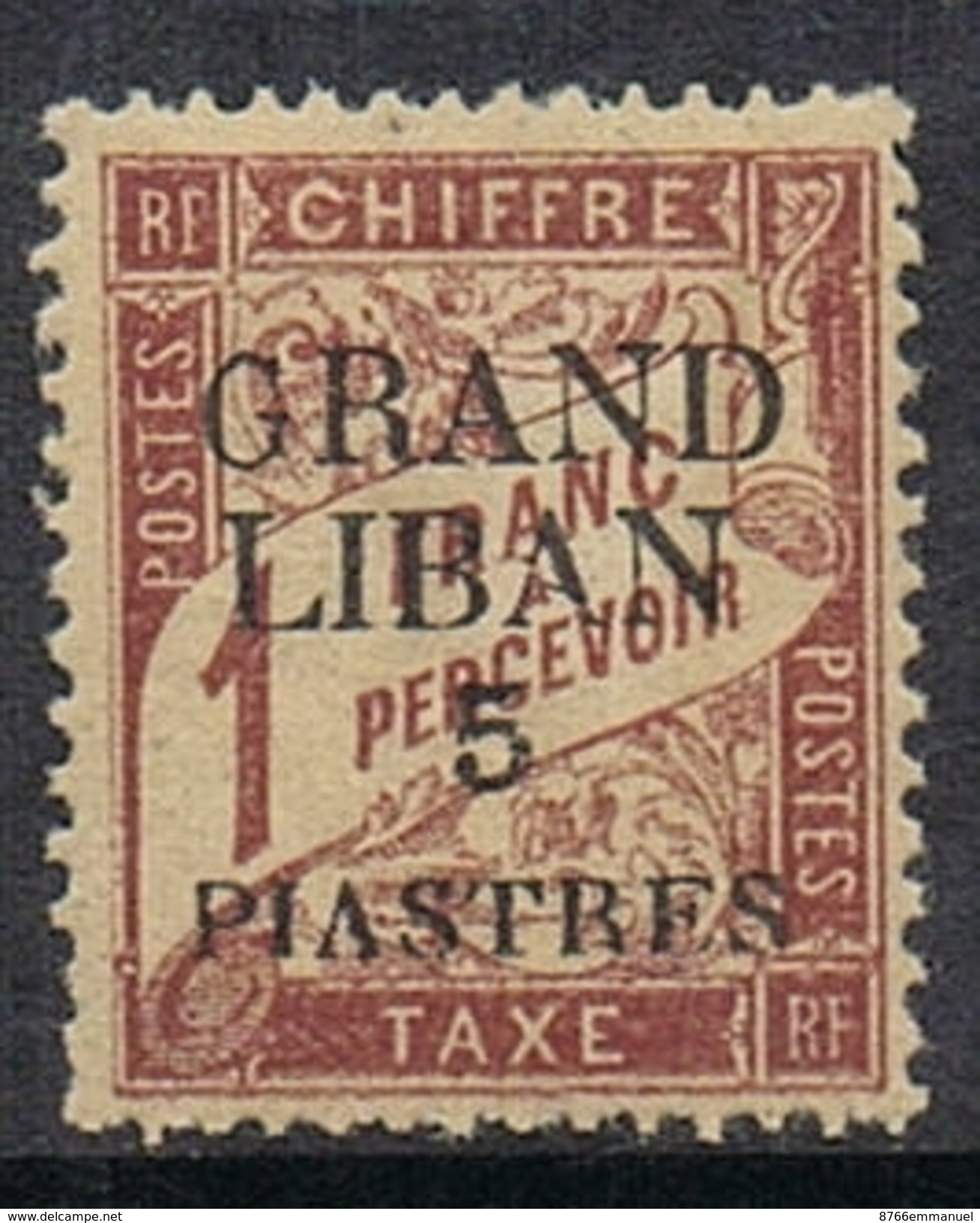 GRAND LIBAN TAXE N°5 N*  Variété "G" Maigre - Strafport