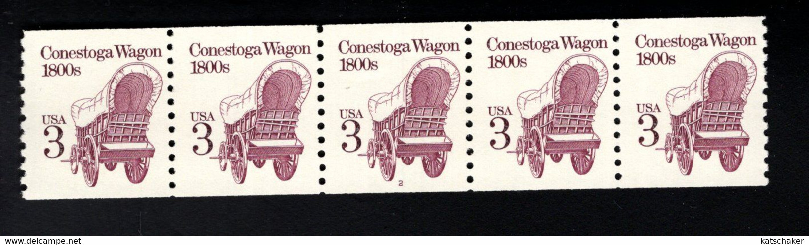 450351712 1987 (XX) SCOTT 2252A DULL GUM POSTFRIS MINTNEVER HINGED TRANSTORTATION CONESTOGA WAGON PLATE 2 - Roulettes (Numéros De Planches)