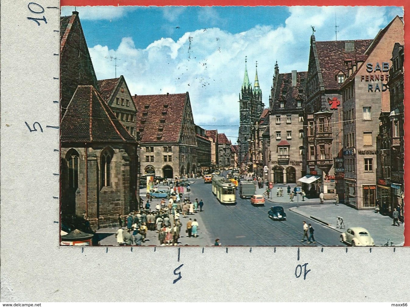 CARTOLINA VG GERMANIA - NURNBERG - Konigstr Mit Lorenzkirche - 10 X 15 - ANN. 1962 - Nuernberg