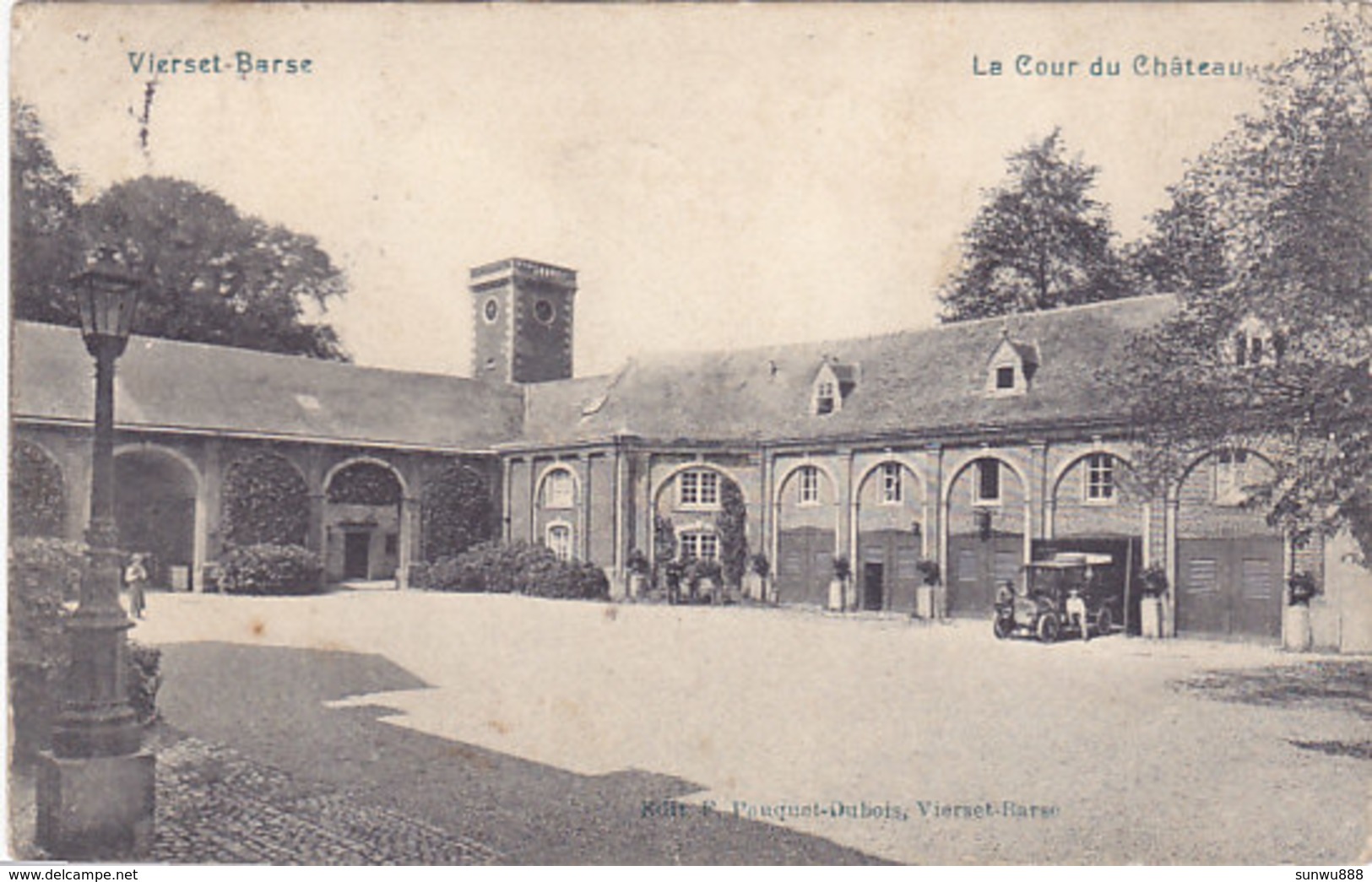 Vierset-Barse - La Cour Du Château (animée, Oldtimer, Automobile, Edit Pauquet-Dubois, 1911) - Modave