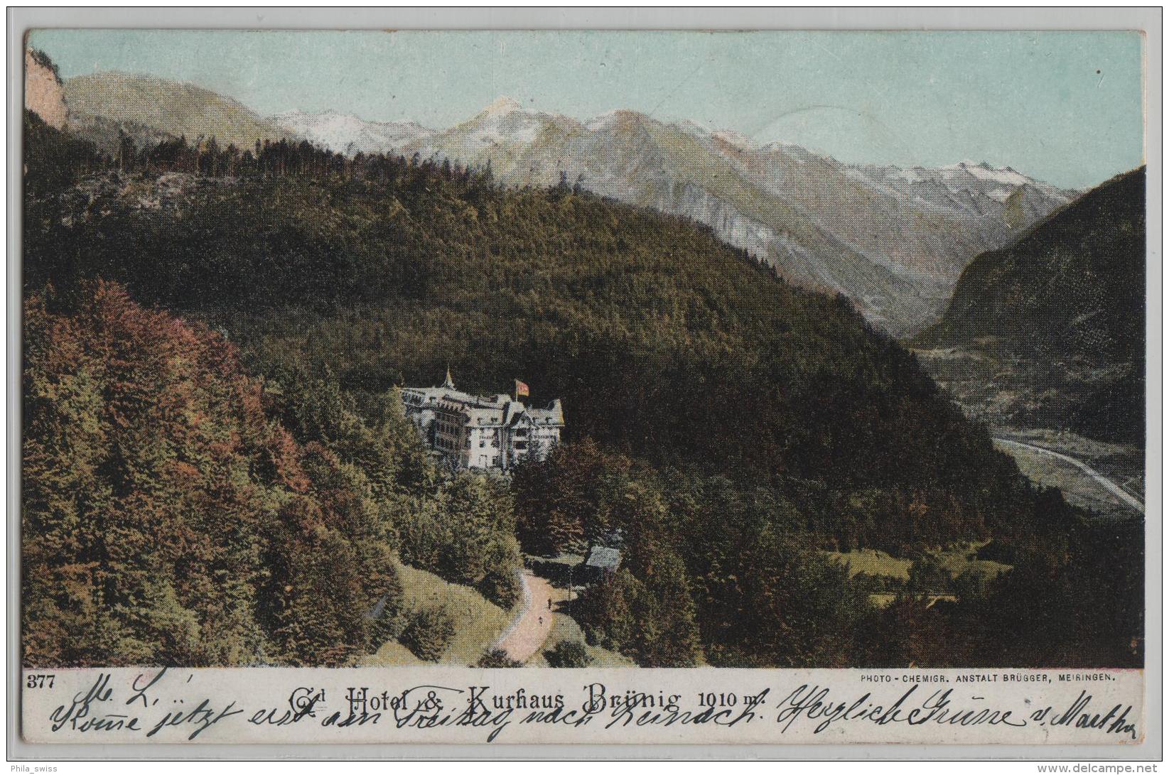 Grand Hotel & Kurhaus Brünig 1010 M - Photo: Brügger - Brügg