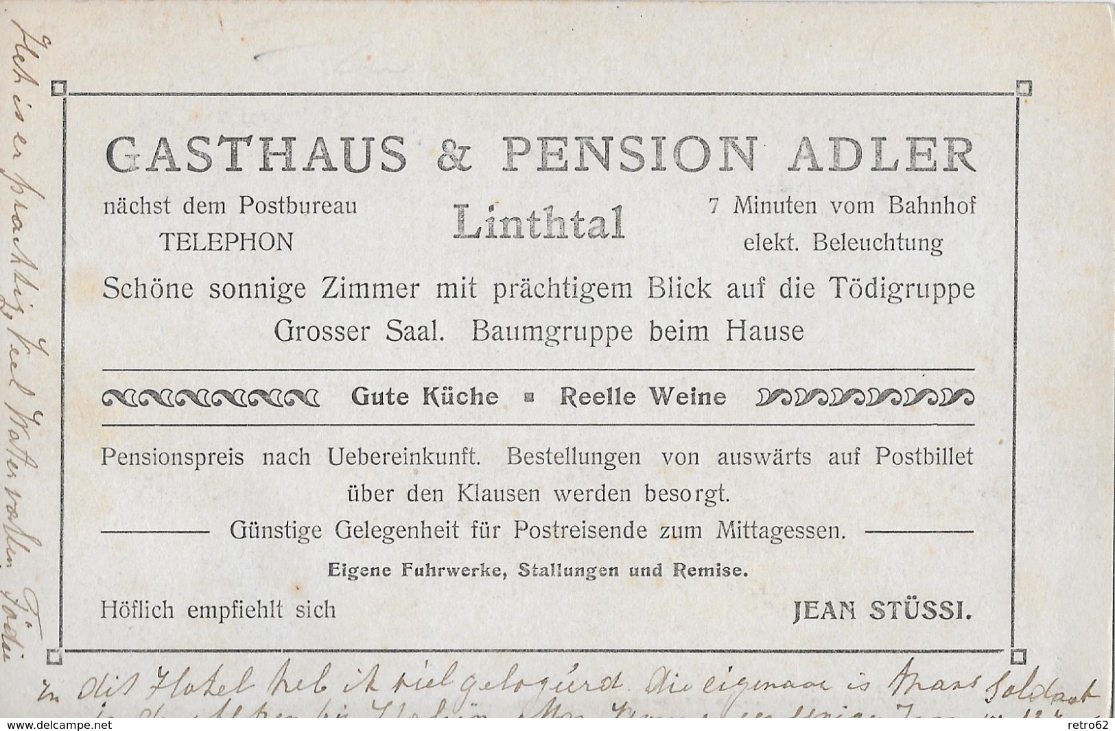 LINTHAL &rarr; Mehrbildkarte Mit Gasthaus Z. Adler Und Rückseitiger Werbung, Ca.1910 &#x25BA;RRR&#x25C4; - Linthal