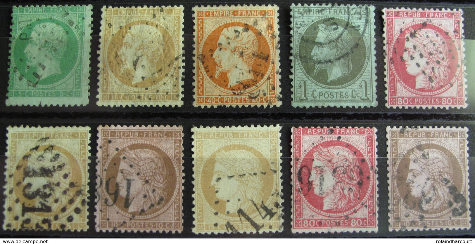 LOT R542/204 - FRANCE - LOT DE TIMBRES CLASSIQUES - Cote : 133,00 &euro; - 1862 Napoleon III