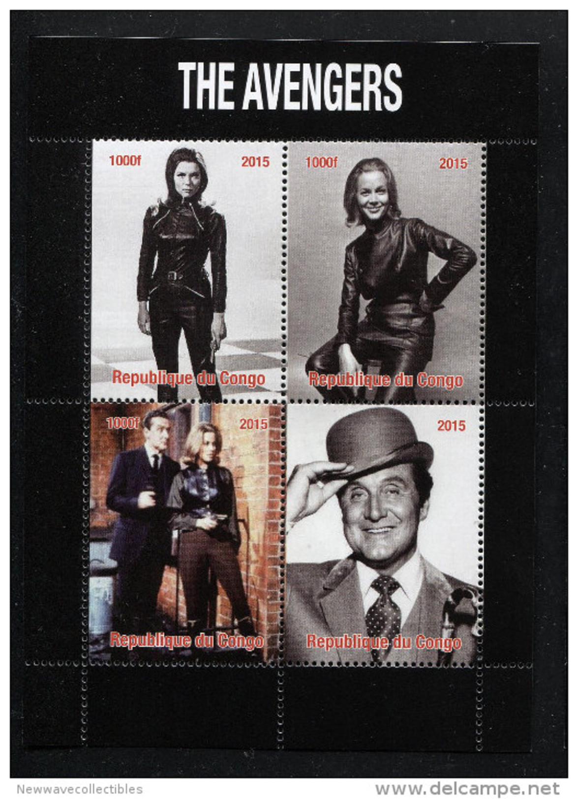 THE AVENGERS,BRITISH TV 60´S On SOUVENIR STAMPS SHEET(2015),MNH,Mint,#BA320 - Cinema