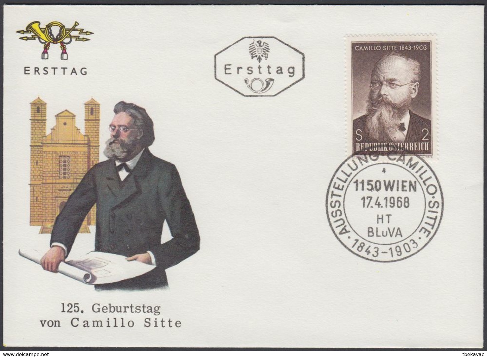 Austria 1968, FDC Cover "Camillo Sitte" W./postmark "Wien", Ref.bbzg - FDC