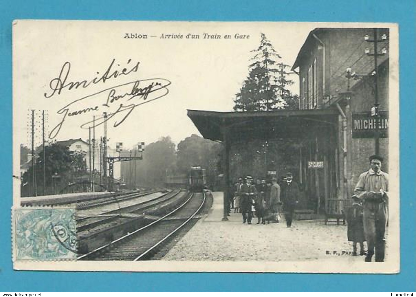 CPA Chemin De Fer Arrivée D'un Train En Gare D'ABLON 94 - Ablon Sur Seine