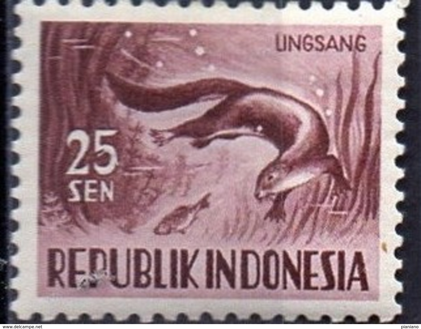 PIA - INDONESIA - 1956-58 : Fauna : Lontra  - (Yv  122) - Vita Acquatica