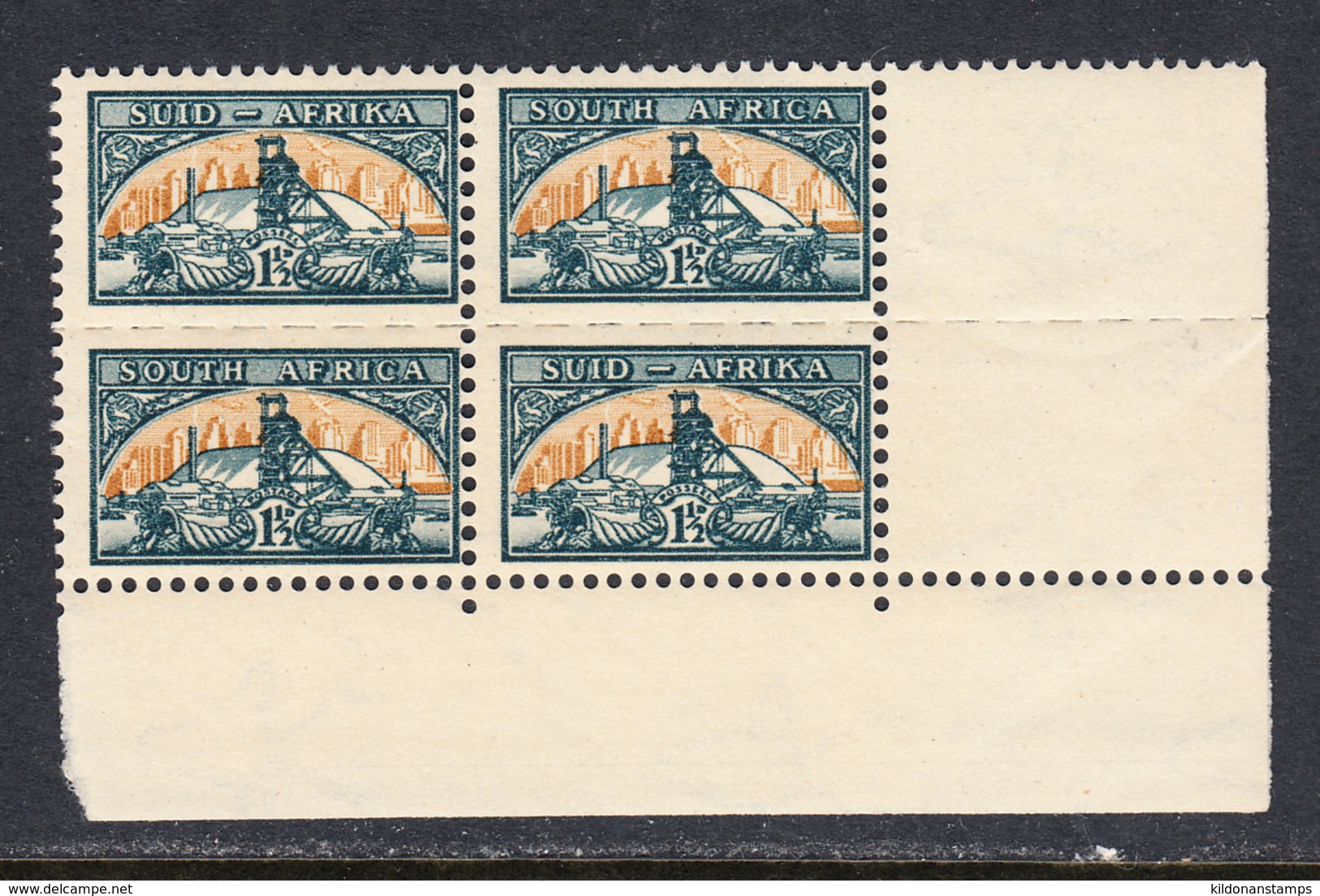 South Africa 1948 Gold Mining, Mint No Hinge, Pair, Sc# 107, SG 87 - Unused Stamps