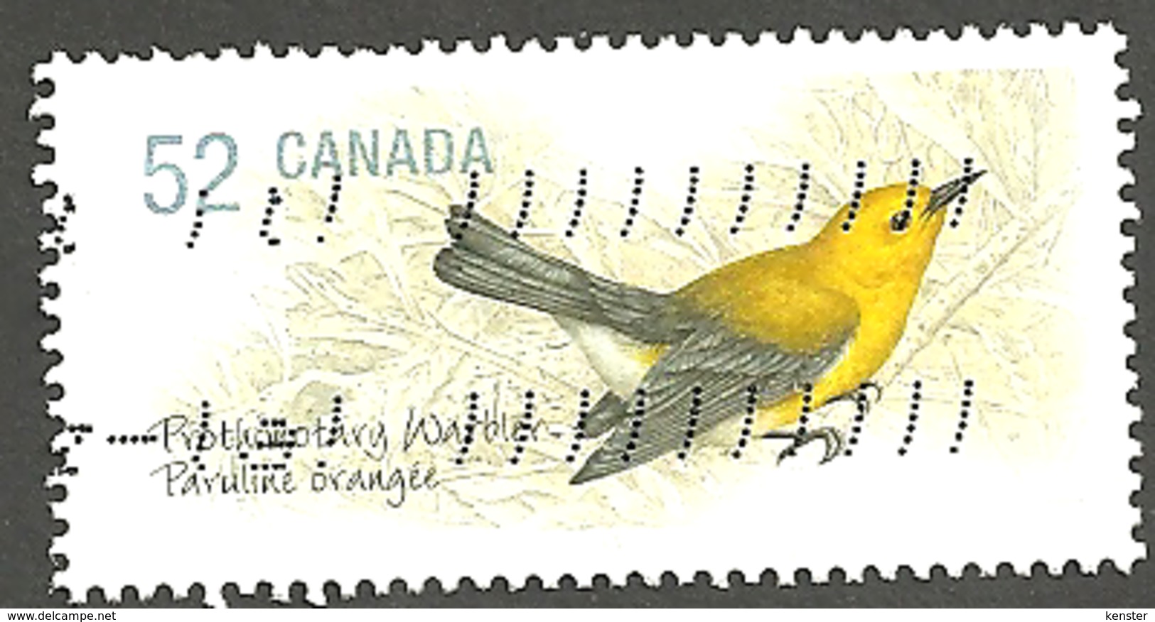 Sc. # 2285a Endangered Species #3, Prothonatory Warbler, Ex. Souvenier Sheet Single Used 2008 K227 - Used Stamps