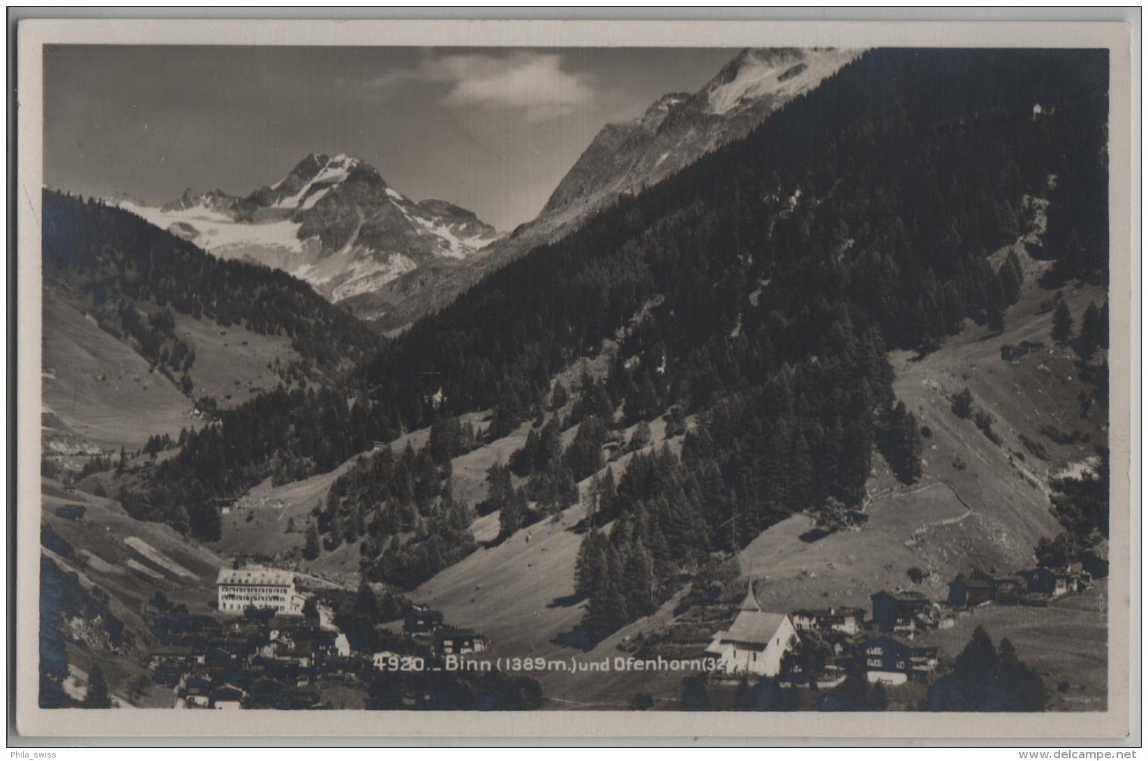 Binn (1389 M) Und Ofenhorn - Photo: Societe Graphique No. 4920 - Binn