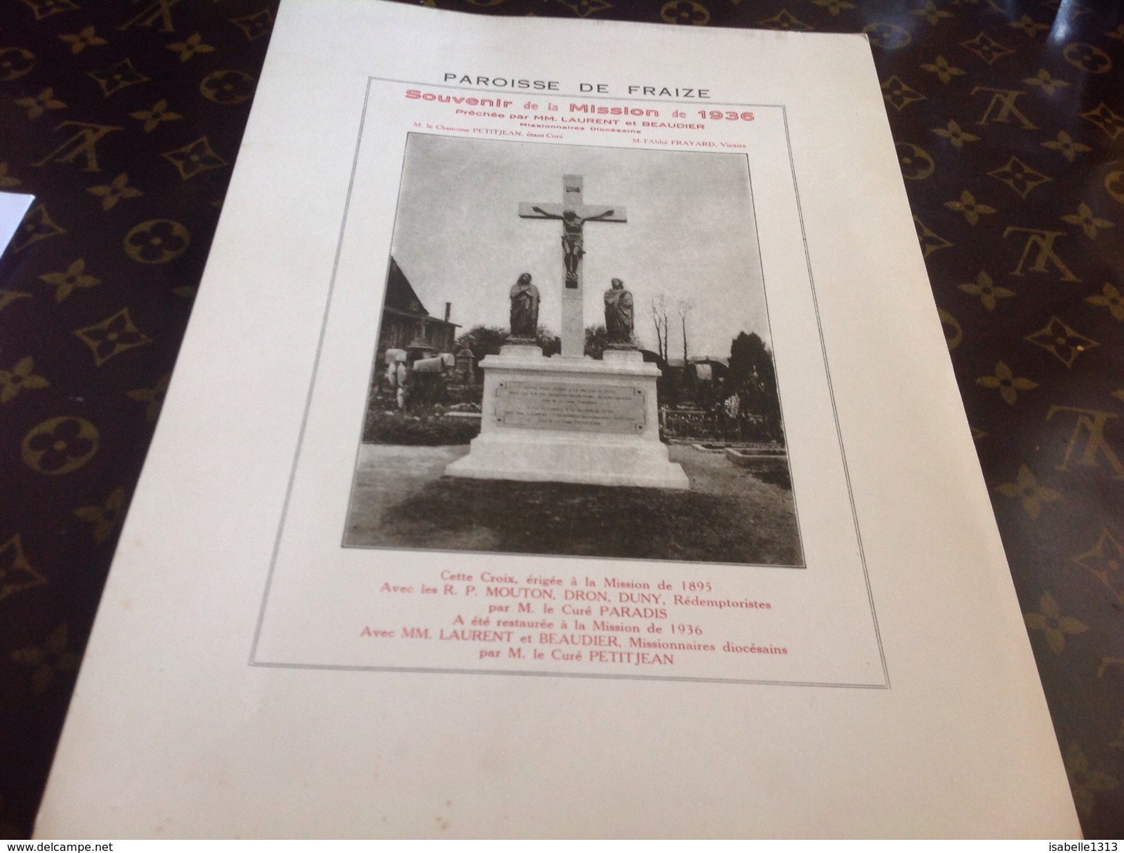 Estampe Paroisse De Fraize Vosges 1936 Souvenir De Mission 1936 Missionnaires Diocèsain - Images Religieuses