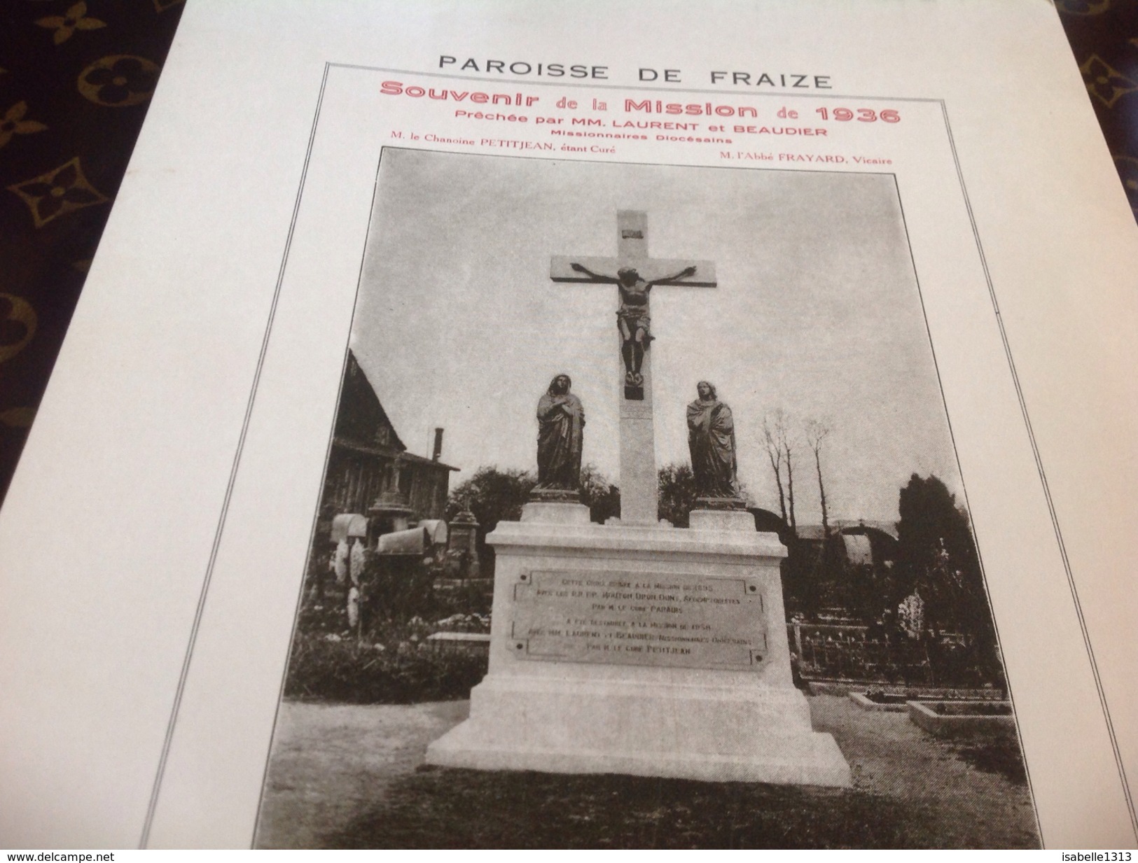 Estampe Paroisse De Fraize Vosges 1936 Souvenir De Mission 1936 Missionnaires Diocèsain - Images Religieuses