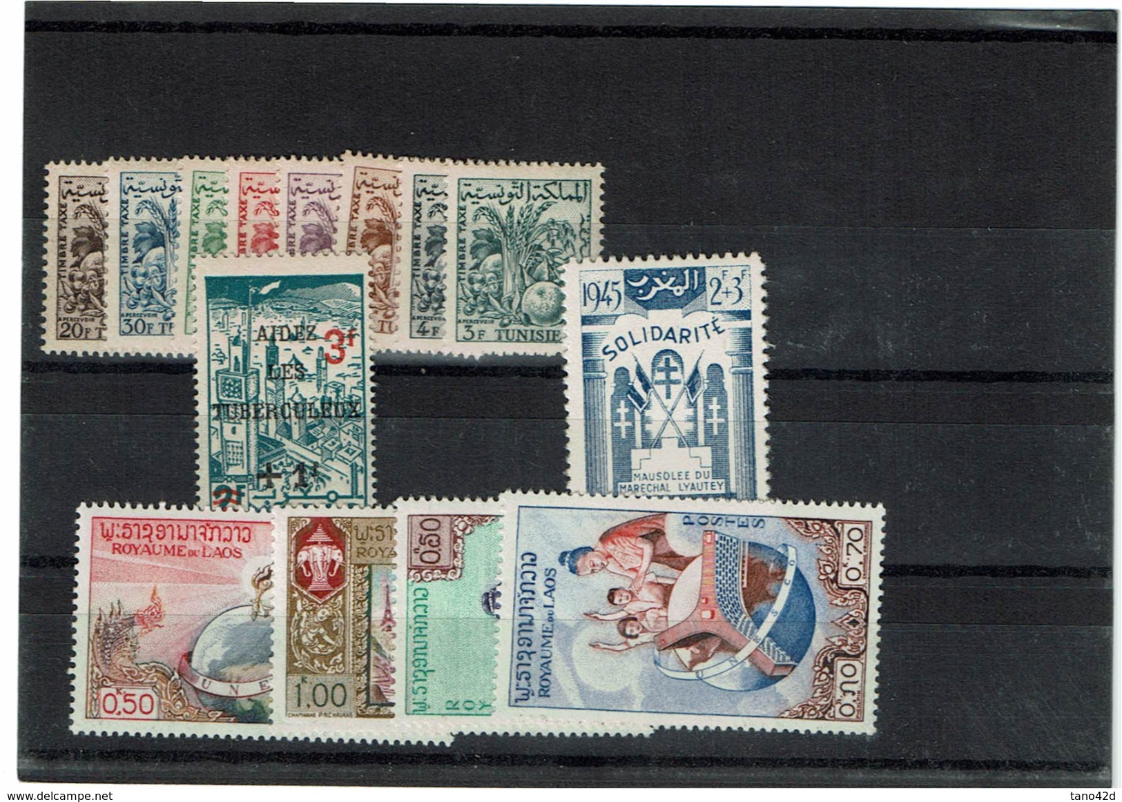 LMON1 - DIVERS EX COLONIES LOT DE TP SUR 13 PLAQUETTES - Lots & Kiloware (mixtures) - Max. 999 Stamps