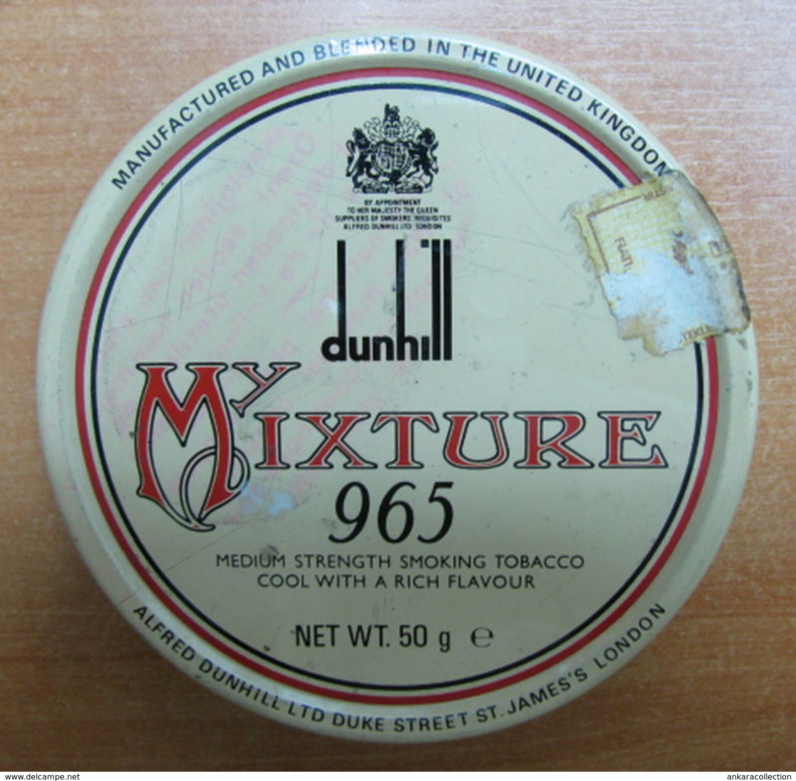 AC - DUNHILL MIXTURE 965 CIGARETE - TOBACCO EMPTY TIN BOX FINE CONDITION FOR COLLECTION - Schnupftabakdosen (leer)