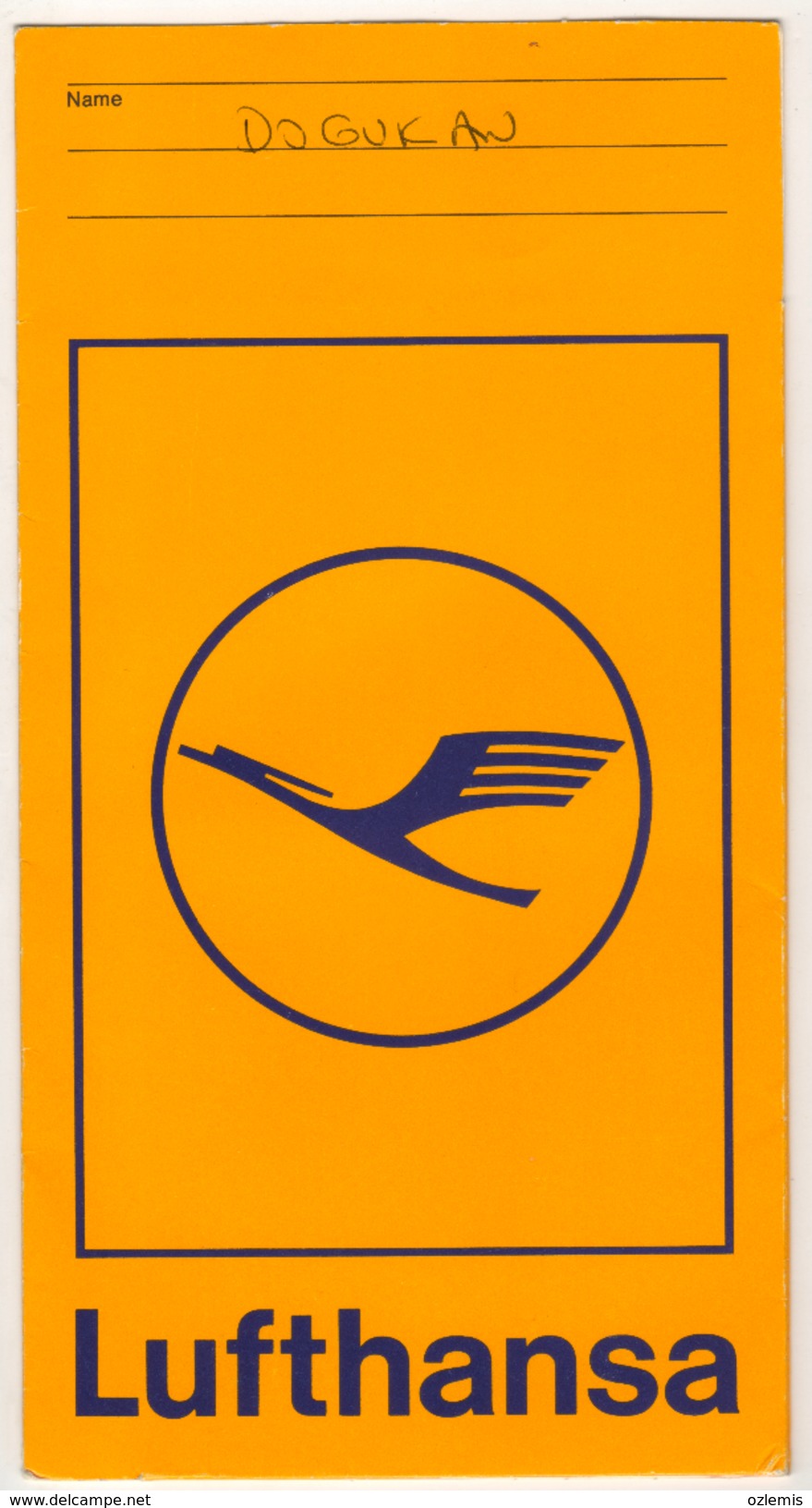 LUFTHANSA  AIRLINES TICKET COVER 1974 - Biglietti