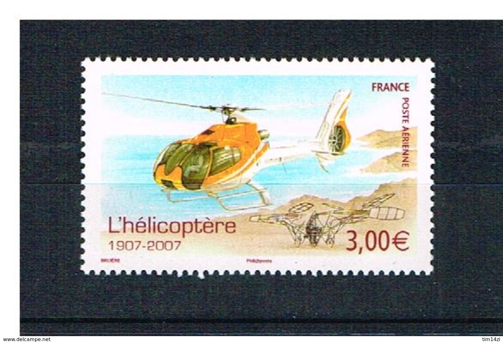 FRANCE - 2007 - N° 70-  POSTE AERIENNE - NEUF** - HELICOPTERE EC 130 - Y & T -COTE :8,00 Euros - 1960-.... Mint/hinged