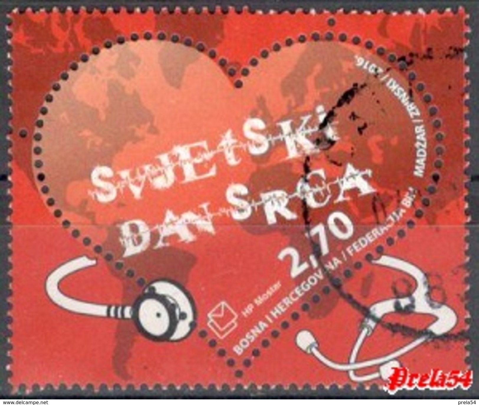 Bosnia Croatian Post &ndash; World Heart Day 2016 Used - Bosnie-Herzegovine