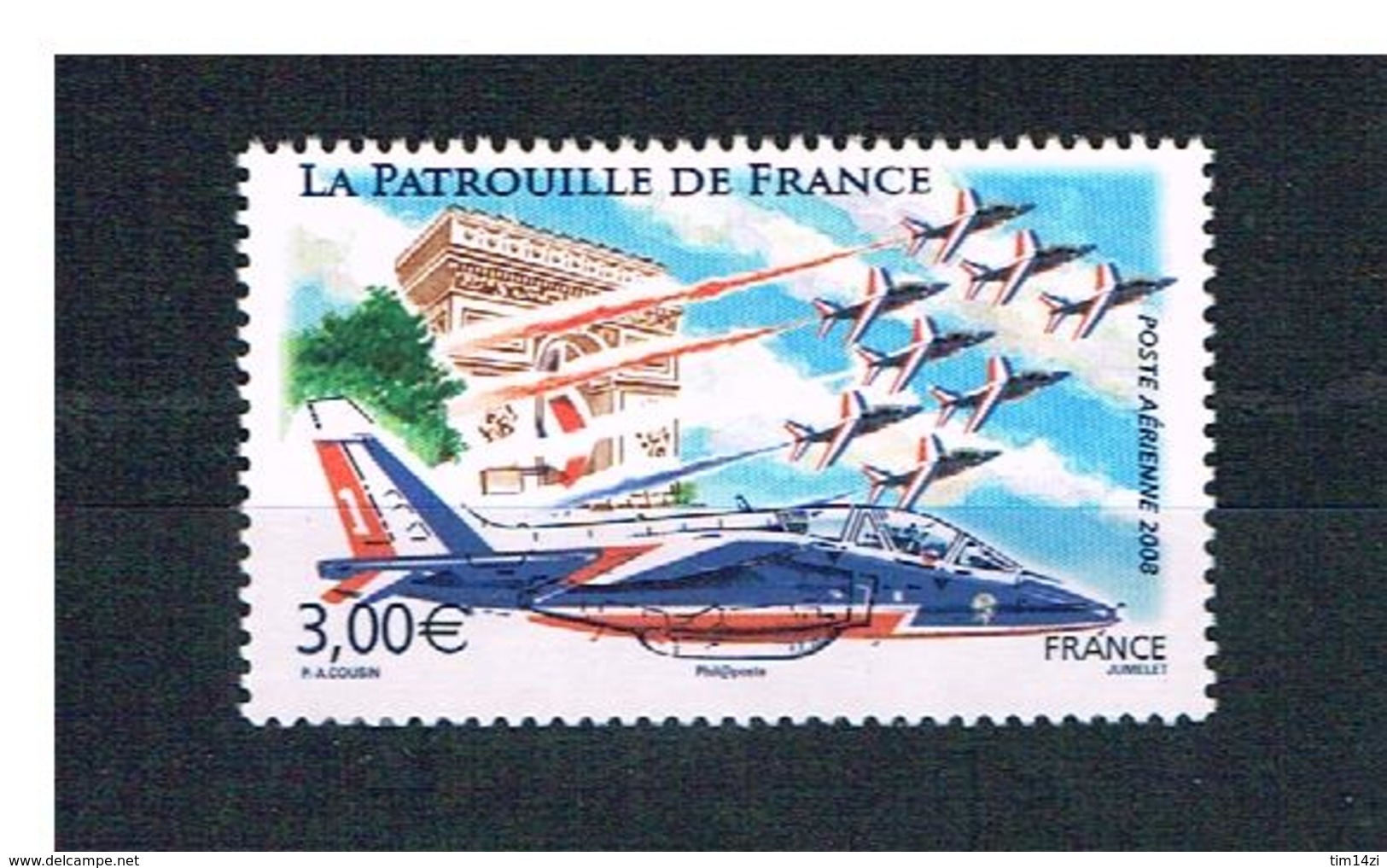 FRANCE - 2008 - N° 71-  POSTE AERIENNE - NEUF** - PATROUILLE DE FRANCE - ALPHAJET - Y & T -COTE :8,00 Euros - 1960-.... Mint/hinged