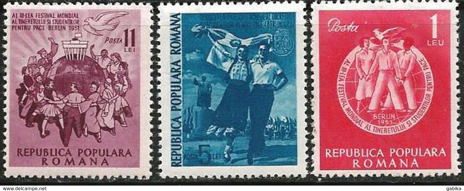 Romania 1951 Scott 783-85 MNH Youth Festival - Ungebraucht