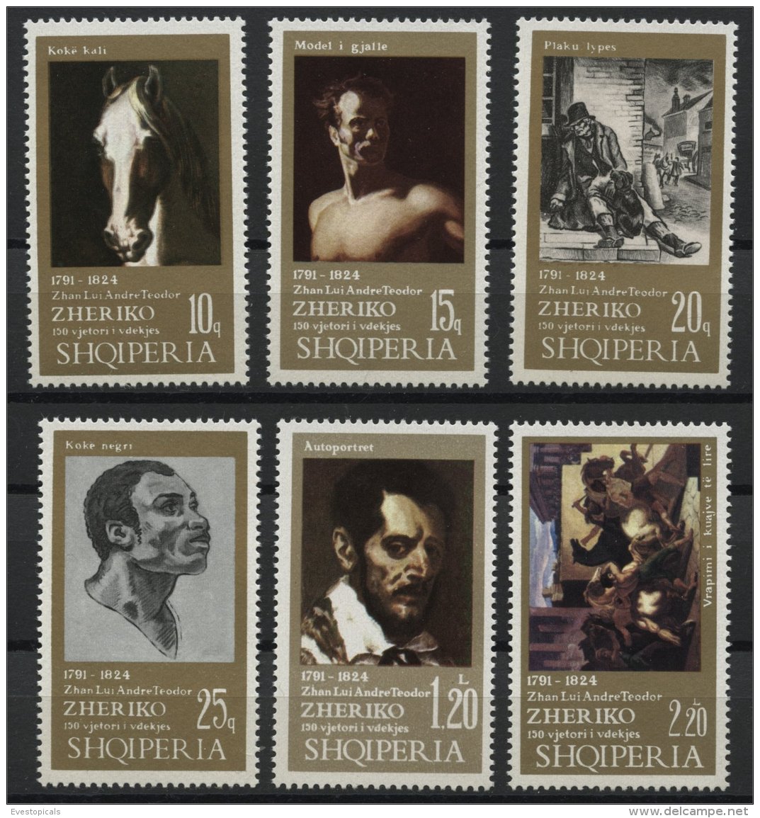 ALBANIA, 150th YEARS ANNIVERSARY OF THEODOR GERICAULT'S DEATH 1974, NH SET - Albania