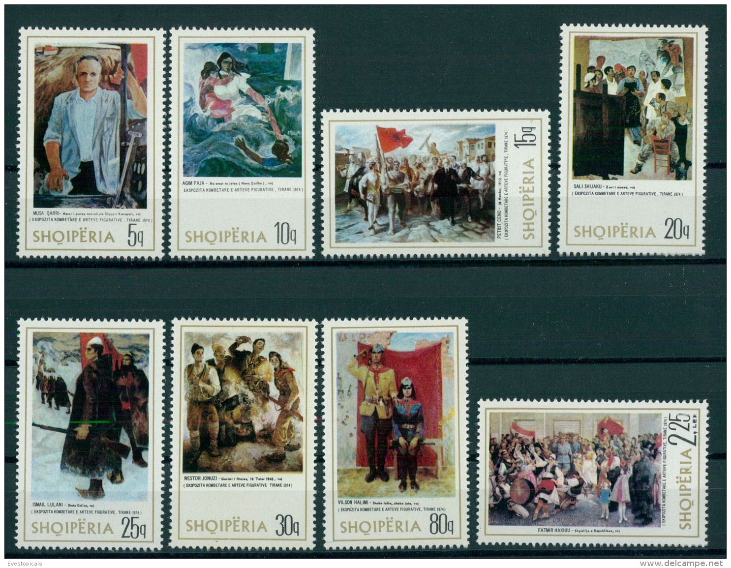 ALBANIA, NATIONAL PAINTINGS 1975, NH SET - Albanie