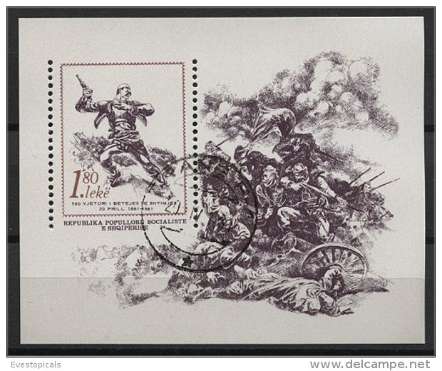 ALBANIA, 100th YEARS ANNIVERSARY OF THE BATTLE AGAINST TURKEY 1981, U BLOC - Albanie