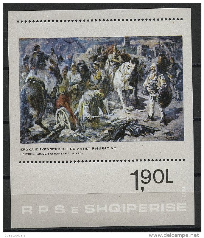 ALBANIA, EPOCH OF SKANDERBEGS IN ART 1983, NH BLOC - Albanie