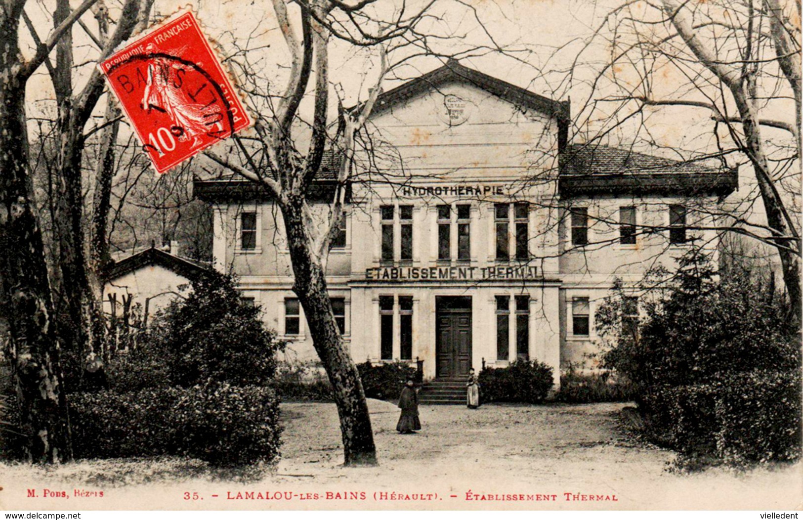 Hérault - LAMALOU-les-BAINS - Etablissement Thermal En 1909 - Très Bon état - 2 Scans - Lamalou Les Bains