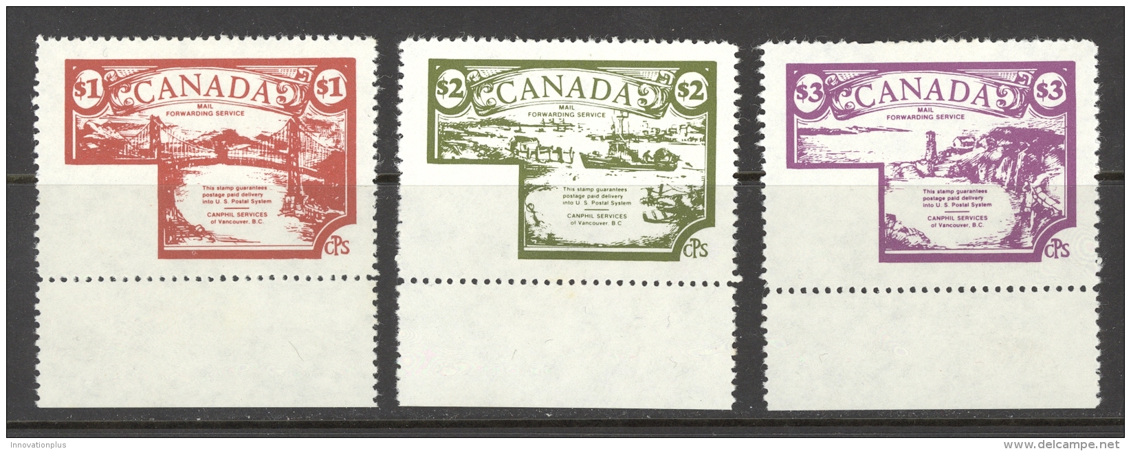 Canada Cinderella Cc5210 1-3 Mint Set/3 Canphil Services - Vignettes Locales Et Privées