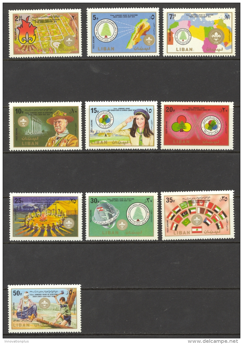 Lebanon Sc# C698-C707 MNH 1974 Boy Scout And Girl Guide Jamboree - Lebanon