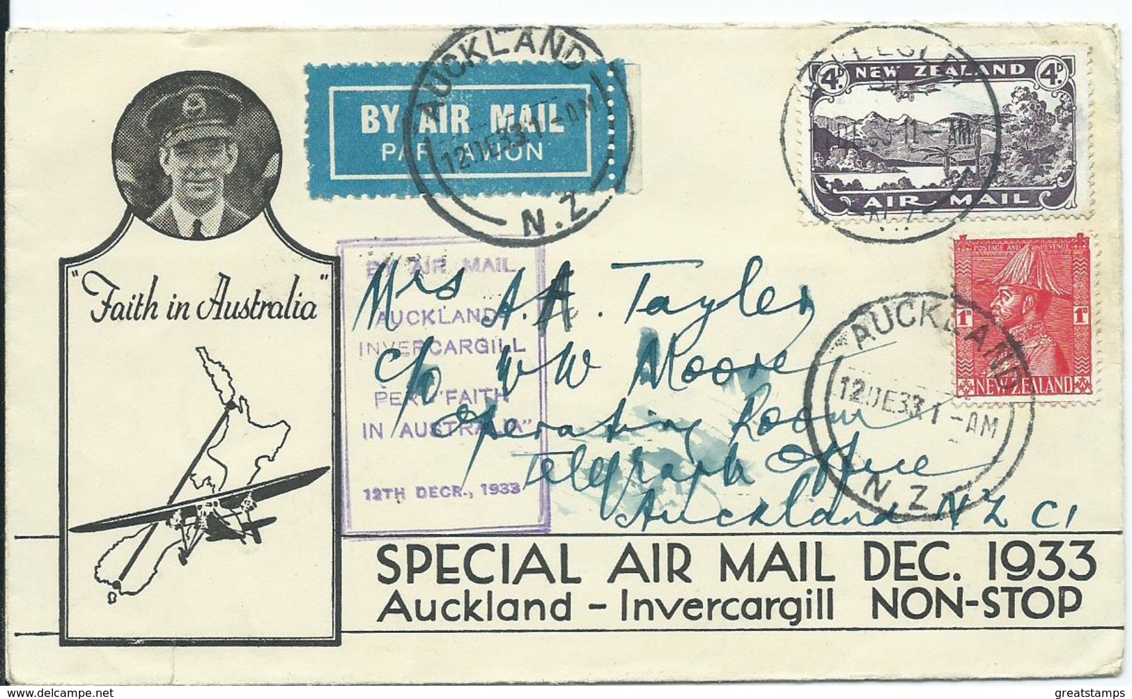 New Zealand Flown Cover Sg549 Catalogues . £44 On Cover - Corréo Aéreo