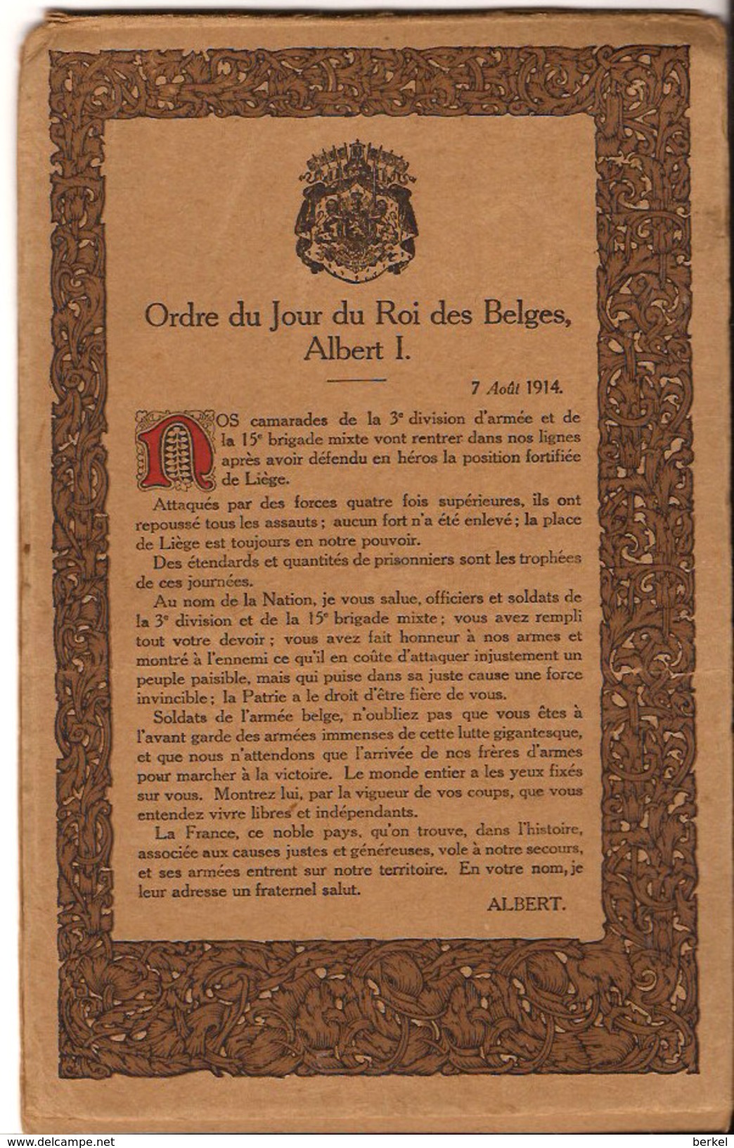 50 Bladen Ordre Du Roi Des Belges Albert I  7- 8-1914 De Liege à Yser 48 Pictures 14x 22.5 Cm Enkele Dubbel !!  MU - Andere & Zonder Classificatie