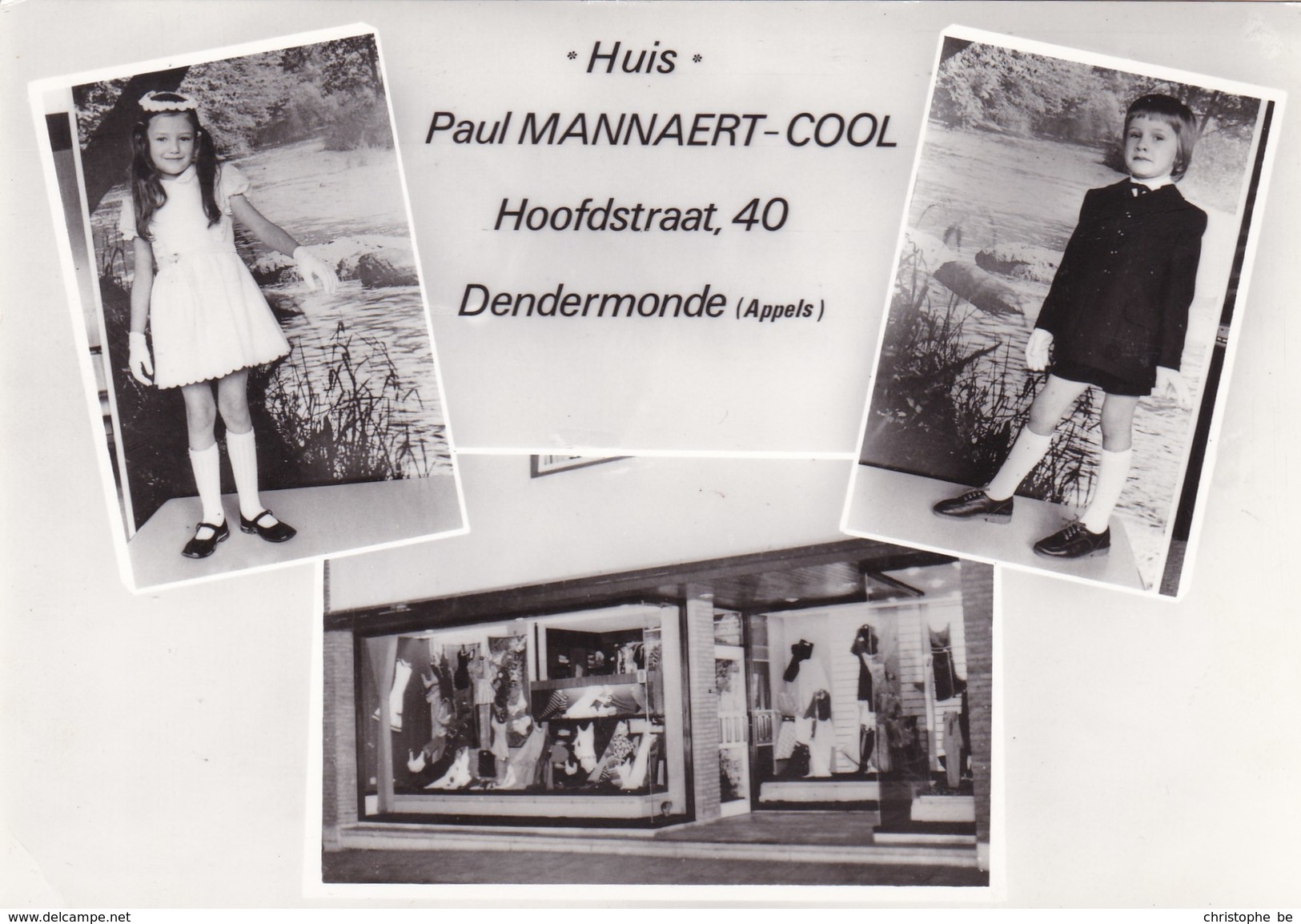 Dendermonde, Appels,  Huis Paul Mannaert - Cool, Reclamekaart Communiekledij (pk36281) - Dendermonde