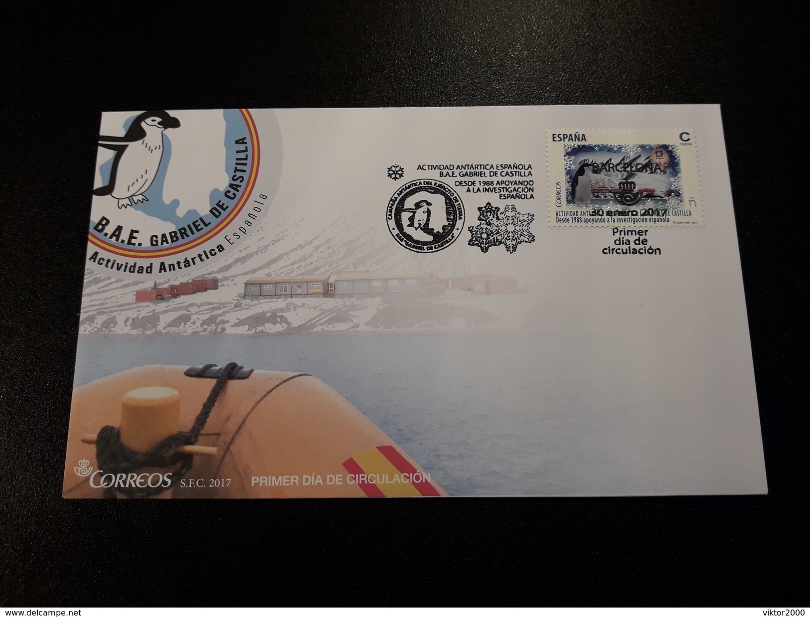 ESPAÑA 2017 MNH (**) FD&#x421;  SPANISH ANTARCTIC BASE "GABRIEL DE CASTILLA - FDC