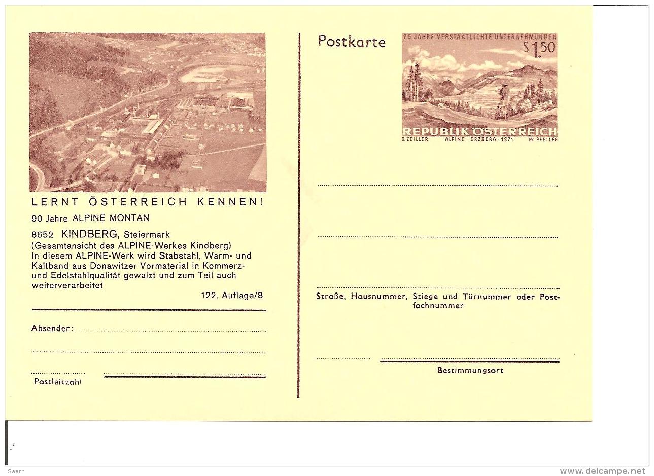 Österreich P 436-08** - 1,50 Sh Erzberg BiPo, 90 Jahre Alpine Montan, Bild  Werk Kindberg - Sonstige & Ohne Zuordnung