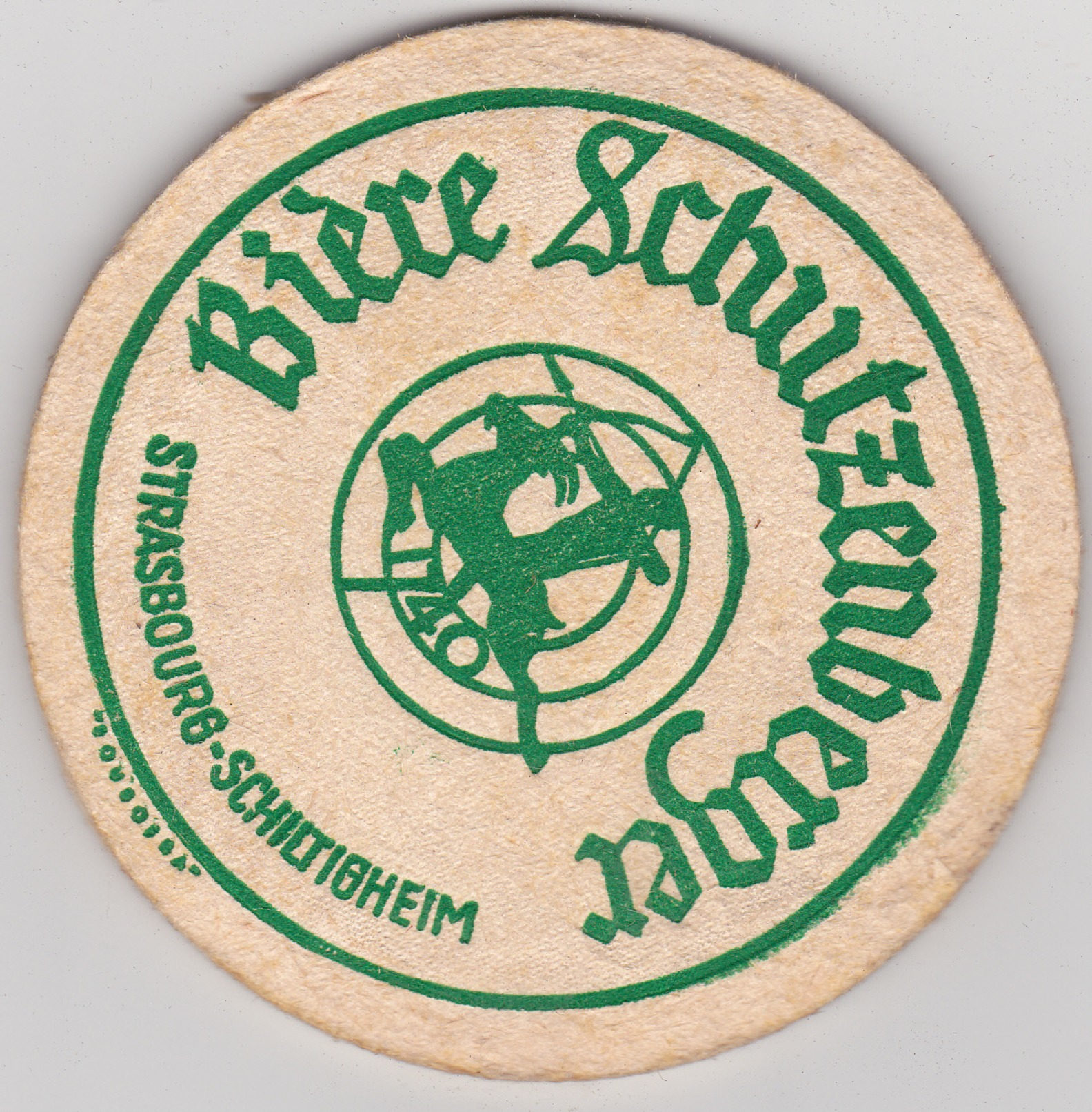 ANCIEN Sous Bock - EPAIS  ---   "BIERE  SCHUTZENBERGER - Strasbourg Schiltigheim" -----  Idem Au Verso - Sous-bocks