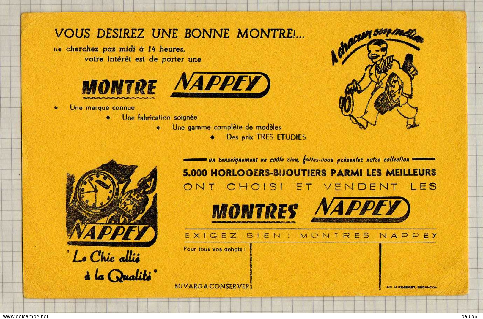 Buvard & Blotting Paper : Montre NAPPEY - M