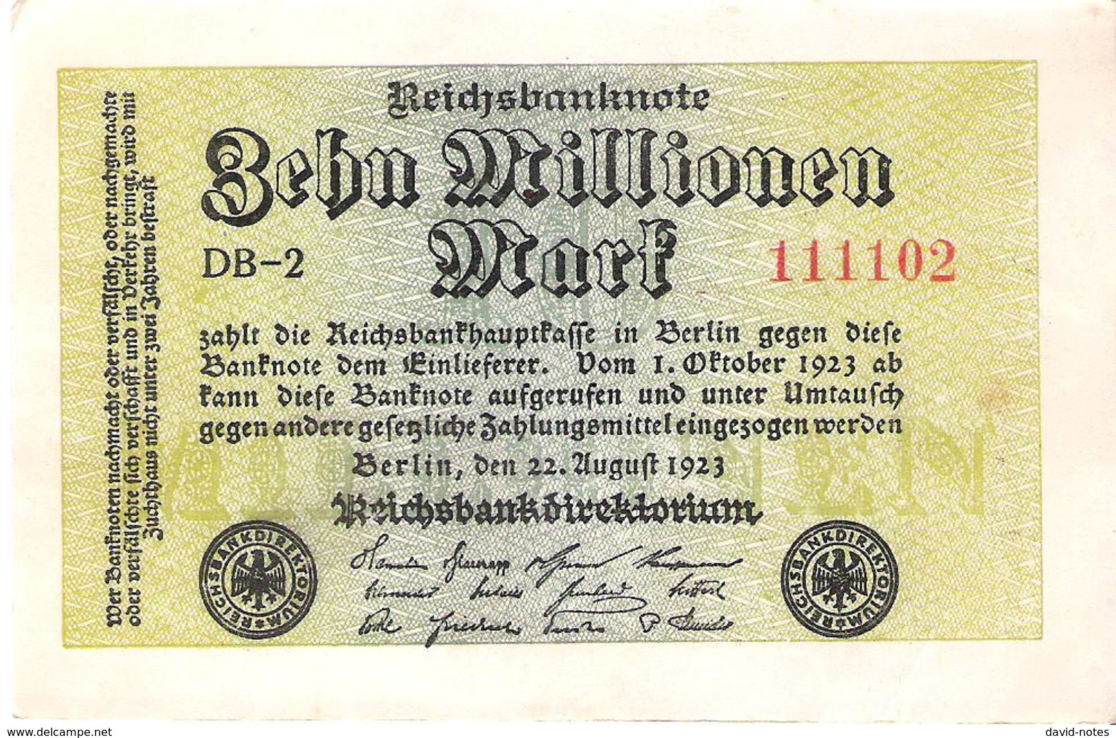 Germany - Pick 106 - 10.000.000 (10000000) Mark 1923 - VF+ - 10 Miljoen Mark