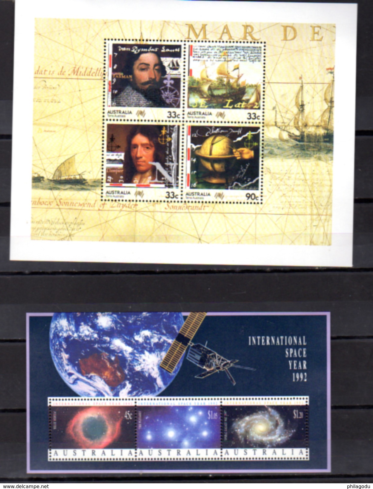 Australia 1984-93 Blocs** BF 9 &ndash; 10 &ndash; 19 &ndash; 20**, Cote 36,50 Euros  Prehistoric Animals   Stamps/timbre - Blocks & Sheetlets