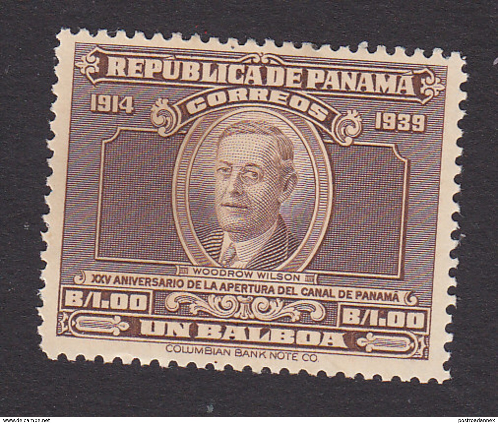 Panama, Scott #330, Mint Hinged, Wilson, Issued 1939 - Panama