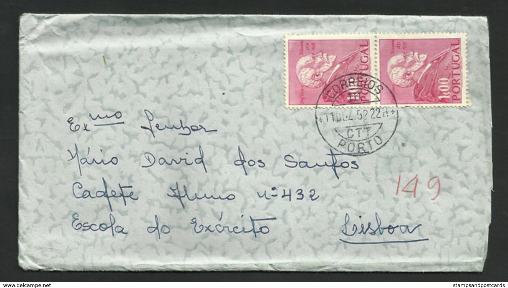 Portugal Lettre 1952 Porto Timbre Gomes Teixeira Oporto Cover 1952 - Lettres & Documents