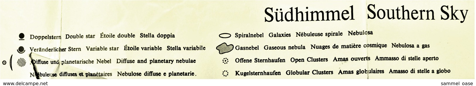 Hallwag Faltkarte / Plakat : Die Sterne  - Ca. 125 X 84 Cm  -  Von Ca. 1985 - Landkarten