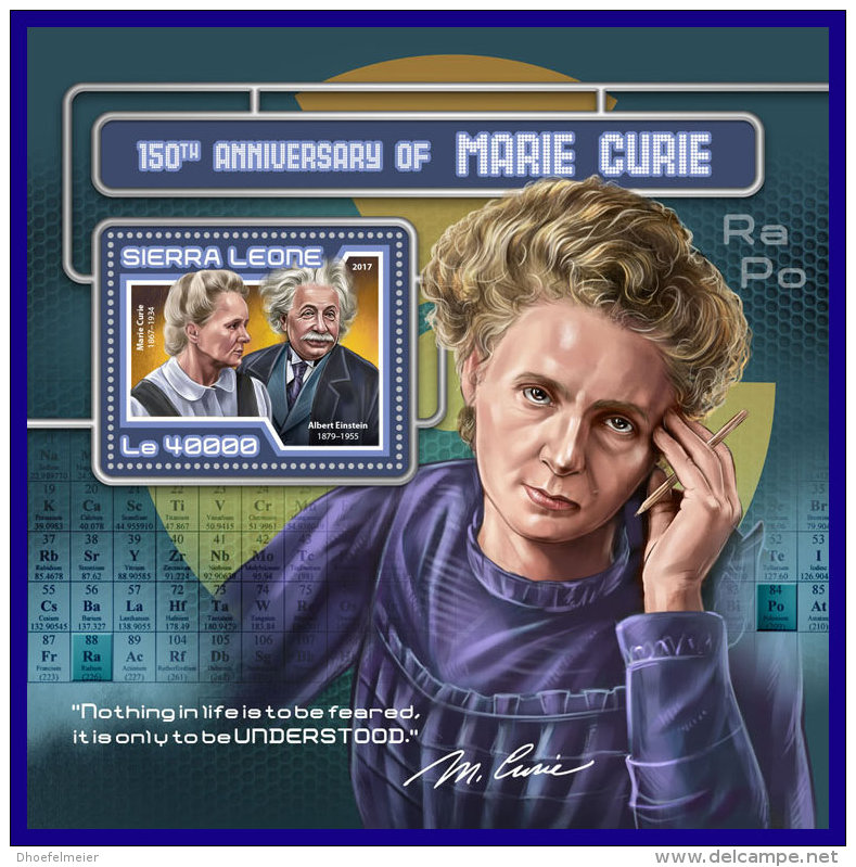 SIERRA LEONE 2017 ** Marie Curie Albert Einstein S/S - IMPERFORATED - DH1720 - Albert Einstein