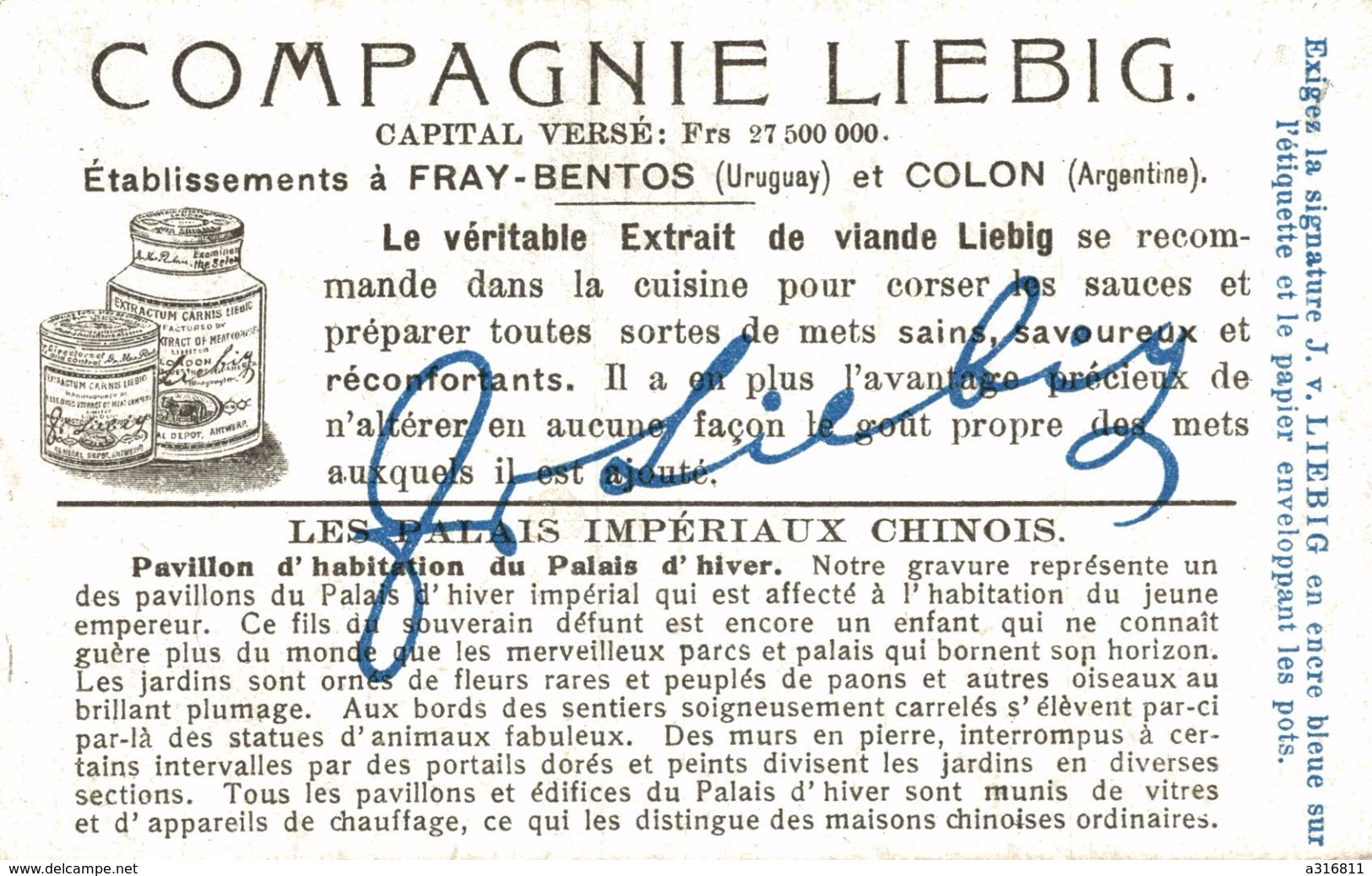 Chromos   LIEBIG LES PALAIS IMPERIAUX CHINOIS PAVILLON D HABITATION DU PALAIS D HIVER - Liebig