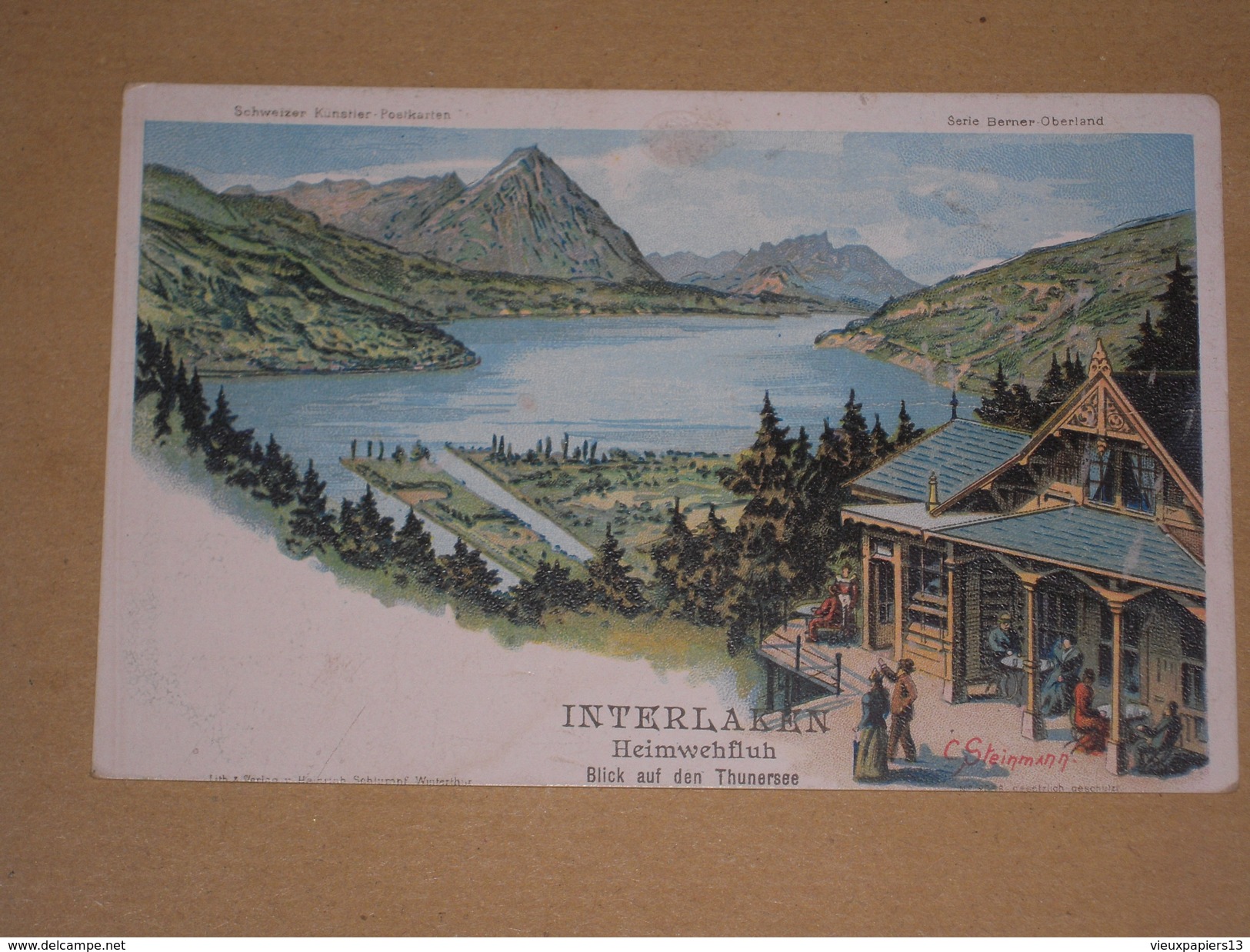 Cpa 1900 Suisse - Interlaken - Heimwehfluh - Blick Auf Den Thunersee - Litho Couleurs Type Gruss - Interlaken