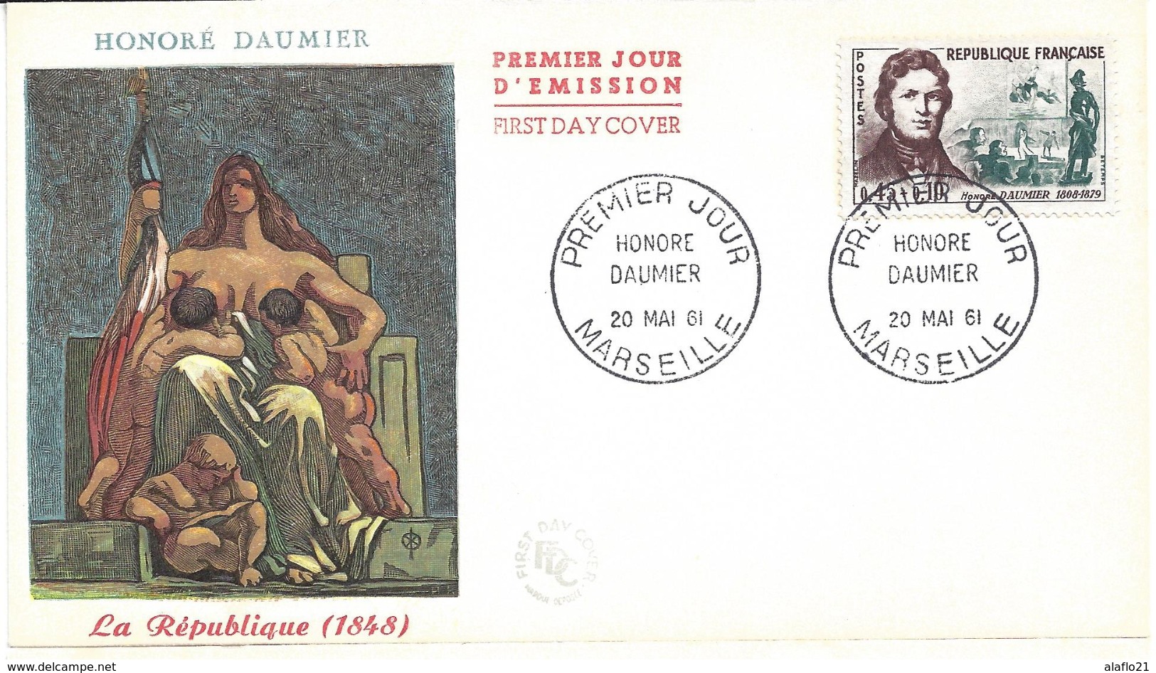 ENVELOPPE 1er JOUR - FDC - N° 1299 - DAUMIER - Année 1961 - 1960-1969