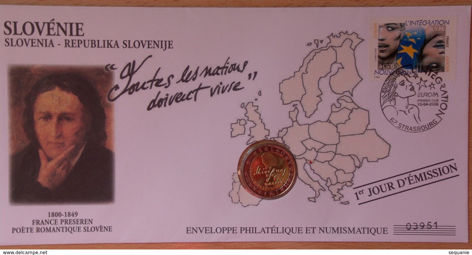 SLOVENIE 2 Euro 2007 Enveloppe Philatélique Et Numismatique - Slovenia