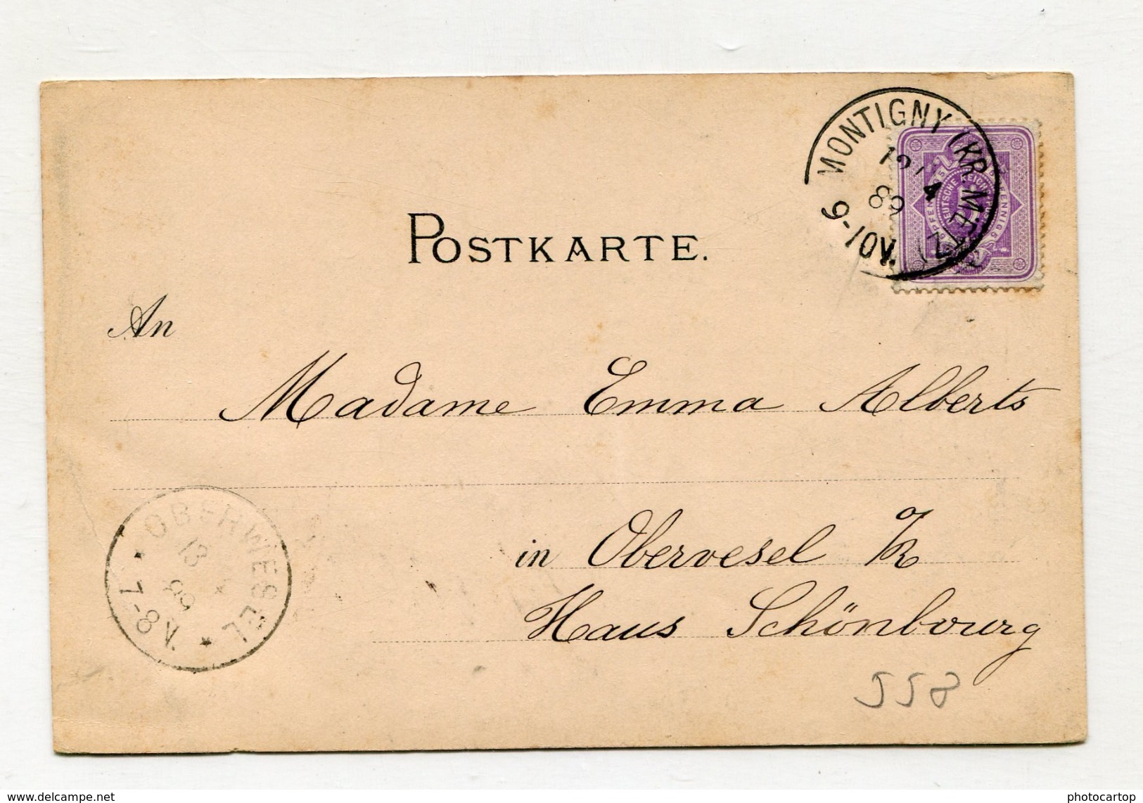 PIONNIERE-Gruss Aus METZ-12-4-1889-Cp Envoyee De MONTIGNY Les METZ-FRANCE-57- - Metz