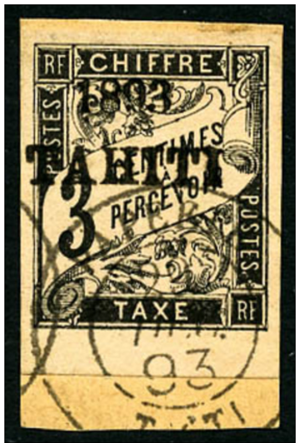 Taxe N&deg;16, 3 C. Noir, Bas De Feuille, Oblit&eacute;r&eacute; Sur Petit Fragment, TB - Other & Unclassified